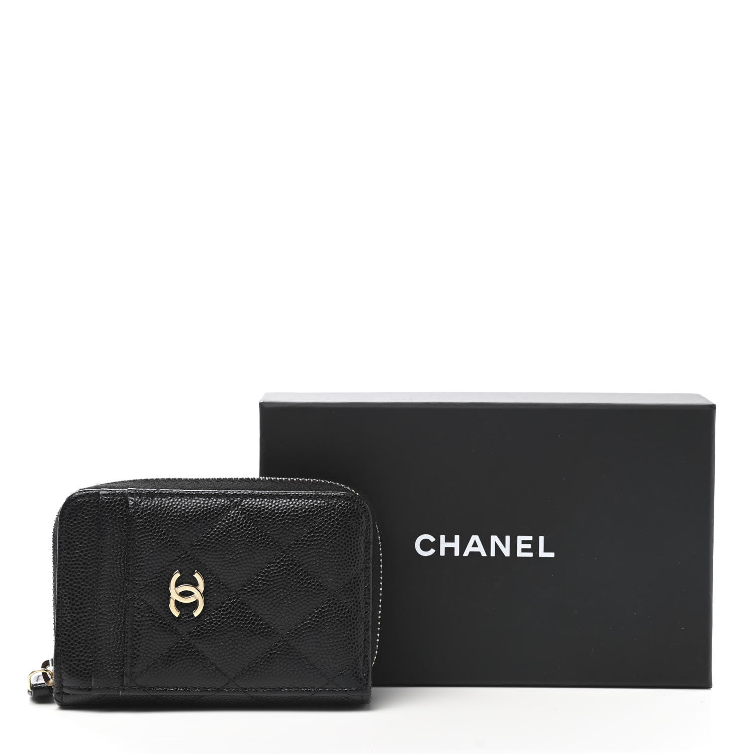 Chanel Caviar Quilted Zip Card Holder Black 8 of 8