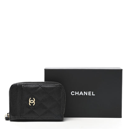 Chanel Caviar Quilted Zip Card Holder Black 8 of 8