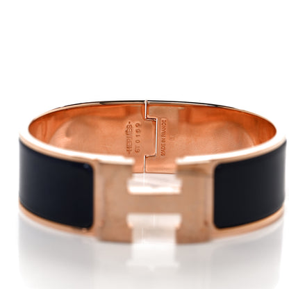 Hermes Enamel Wide Clic Clac H Bracelet GM Bleu Abysse 3 of 4