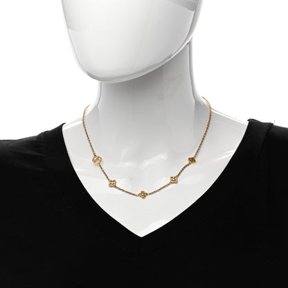 Louis Vuitton Metal Flowerful Choker Necklace Gold 2 of 4