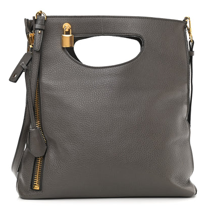 Tom Ford Grained Calfskin Alix Padlock Zip Tote Graphite 1 of 12