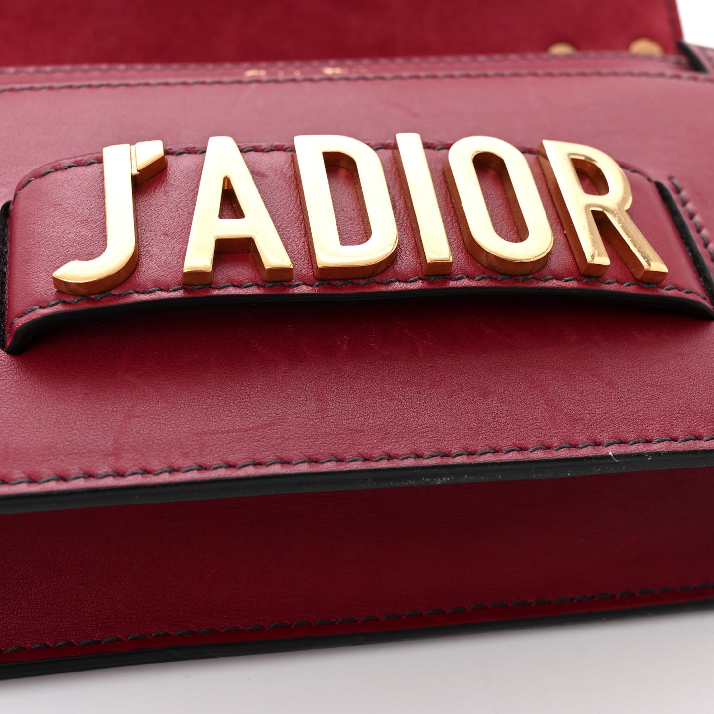 Calfskin J'Adior Chain Flap Bag Red