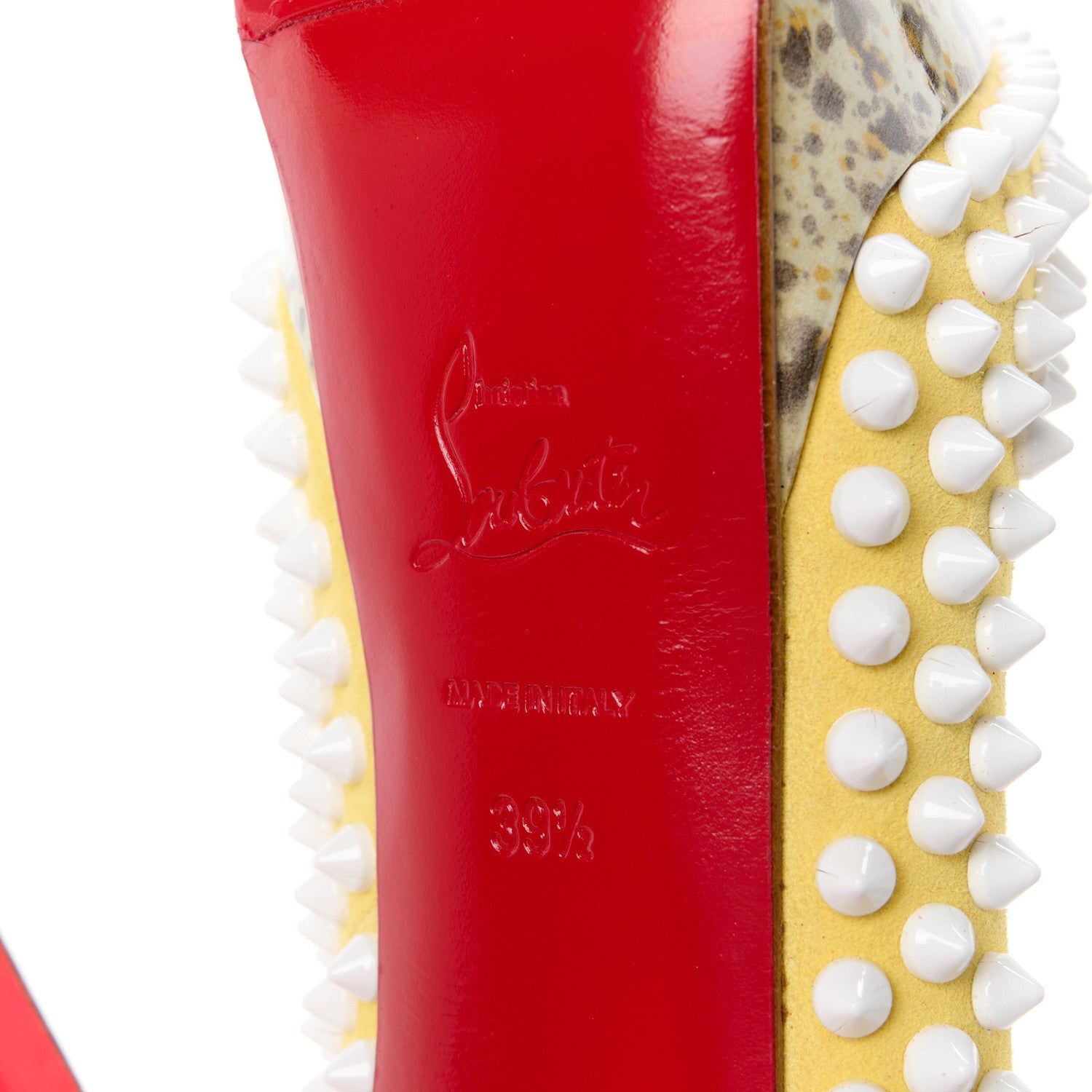 Christian Louboutin Veau Velours Lady Peep Spikes 150 Pumps 39.5 Sun 6 of 8