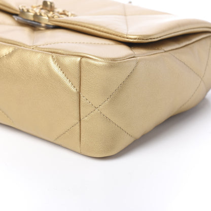 Chanel Metallic Goatskin Quilted Medium 19 Flap Gold 8 of 10