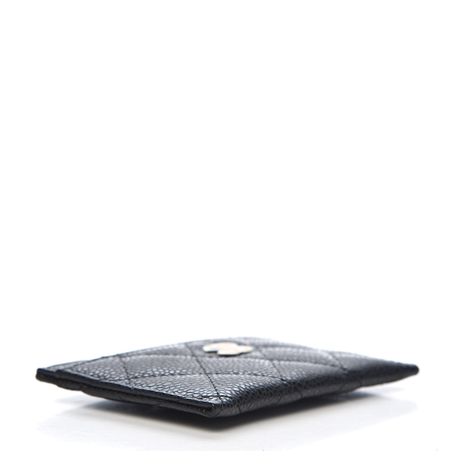 Caviar Quilted Card Holder Black