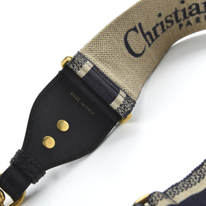 Christian Dior Canvas Embroidered Shoulder Strap Blue 4 of 5
