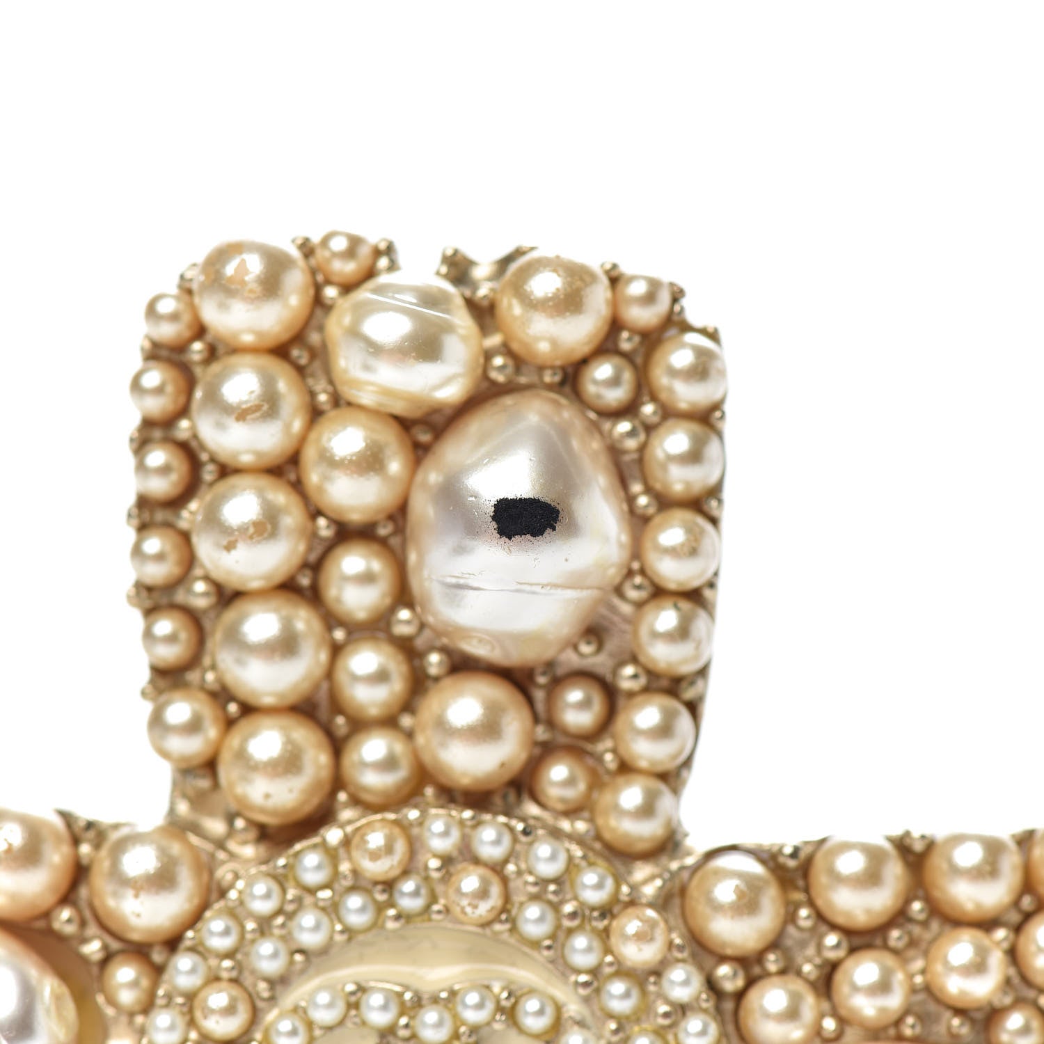 Chanel Pearl CC Cross Brooch Gold 5 of 6