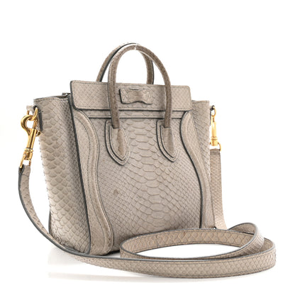 Celine Snakeskin Nano Luggage Grey 3 of 11