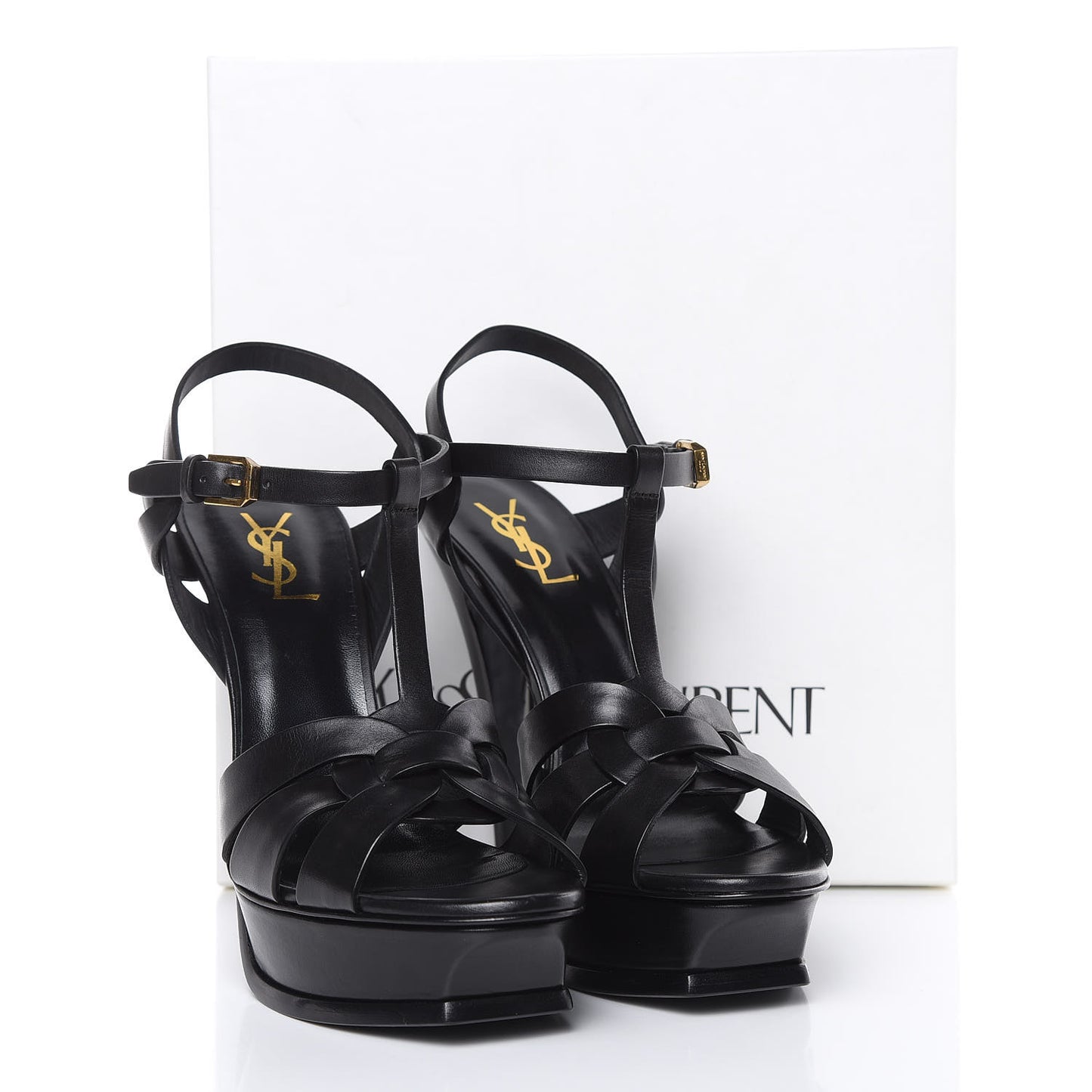 Calfskin Tribute 105 Platform Sandals 41 Black