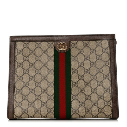 Gucci GG Supreme Monogram Web Ophidia Pouch Brown 1 of 7