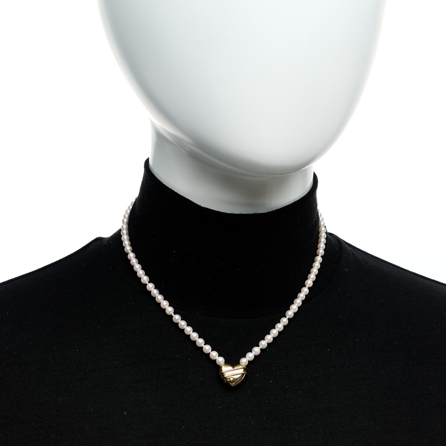 Tiffany 18K Yellow Gold Cultured Pearl Cupid's Arrow Heart Necklace 6 of 6