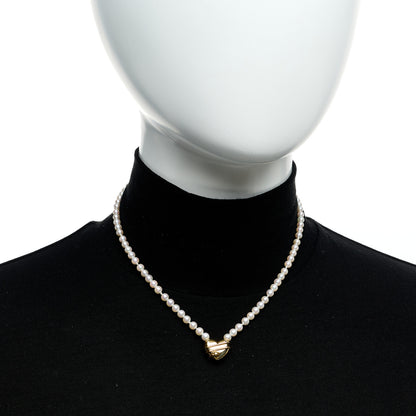Tiffany 18K Yellow Gold Cultured Pearl Cupid's Arrow Heart Necklace 6 of 6