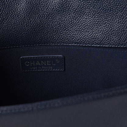 Chanel Caviar Quilted Medium Boy Flap Navy 6 of 10