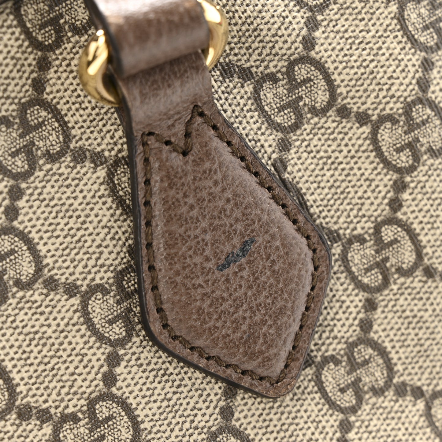 GG Supreme Monogram Textured Calfskin Web Medium Ophidia Shopping Tote Beige Ebony New Acero