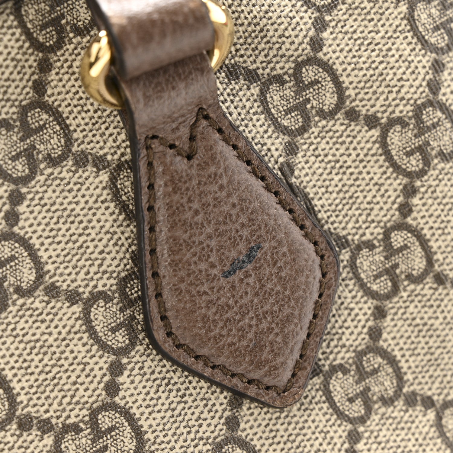 Gucci GG Supreme Monogram Textured Calfskin Web Medium Ophidia Shopping Tote Beige Ebony New Acero 12 of 12