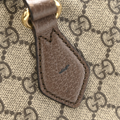 Gucci GG Supreme Monogram Textured Calfskin Web Medium Ophidia Shopping Tote Beige Ebony New Acero 12 of 12