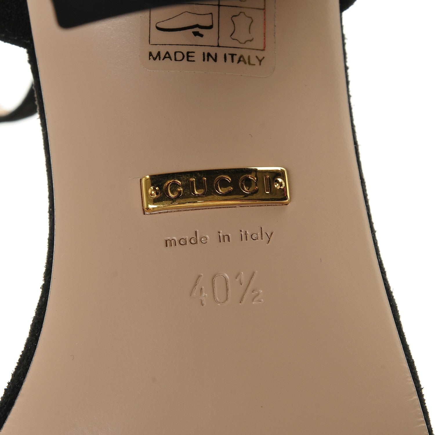 Gucci Kid Scamosciato GG Marmont Ankle Wrap 75mm Sandals 40.5 Black 6 of 8