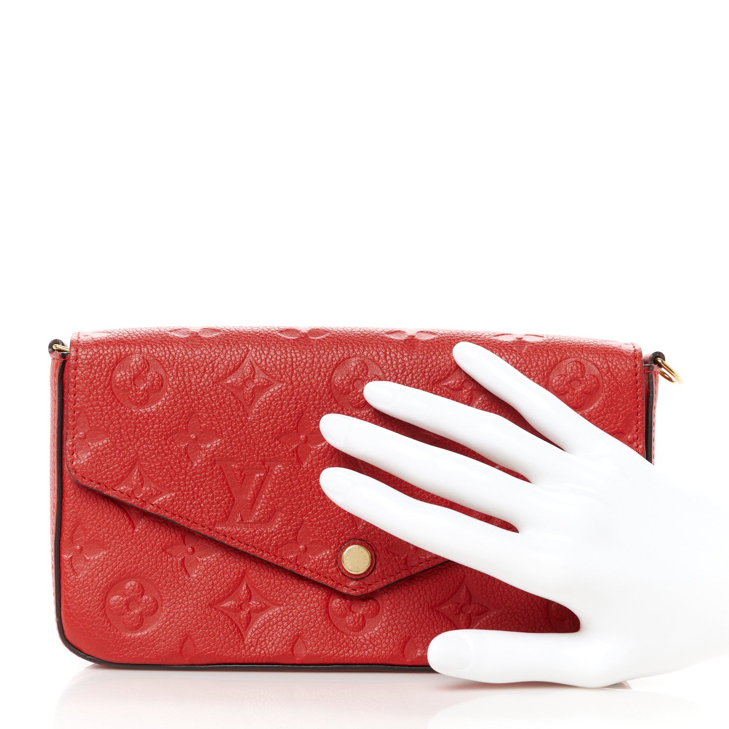 Louis Vuitton Empreinte Pochette Felicie Chain Wallet Scarlet 2 of 13