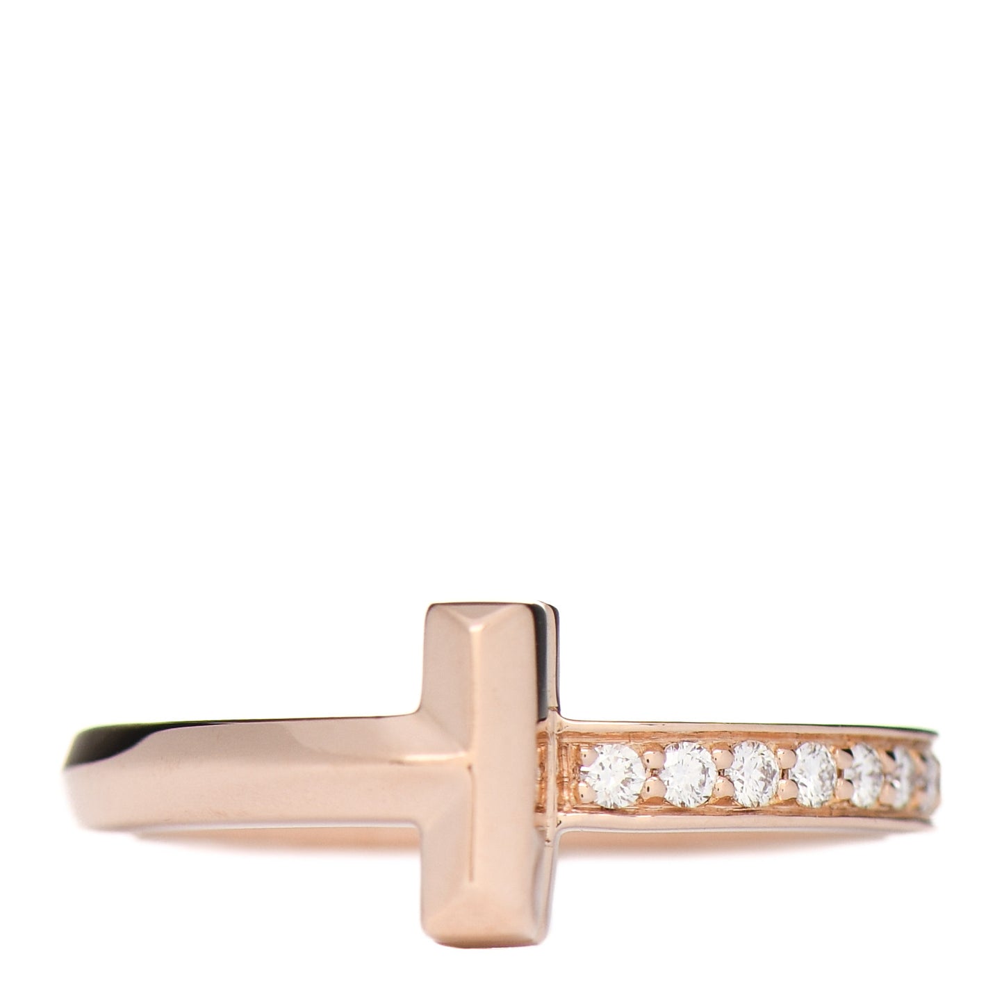 18K Rose Gold Diamond T T1 Ring 46 3.75