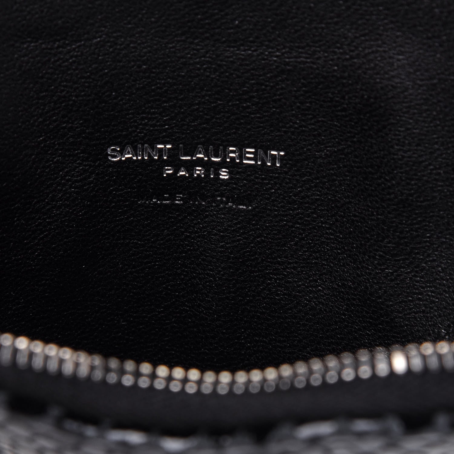 Saint Laurent Calfskin Snakeskin Embossed Love Heart Belt Bag Black 11 of 15