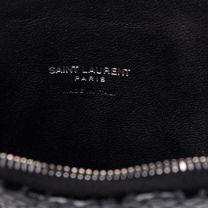 Saint Laurent Calfskin Snakeskin Embossed Love Heart Belt Bag Black 11 of 15