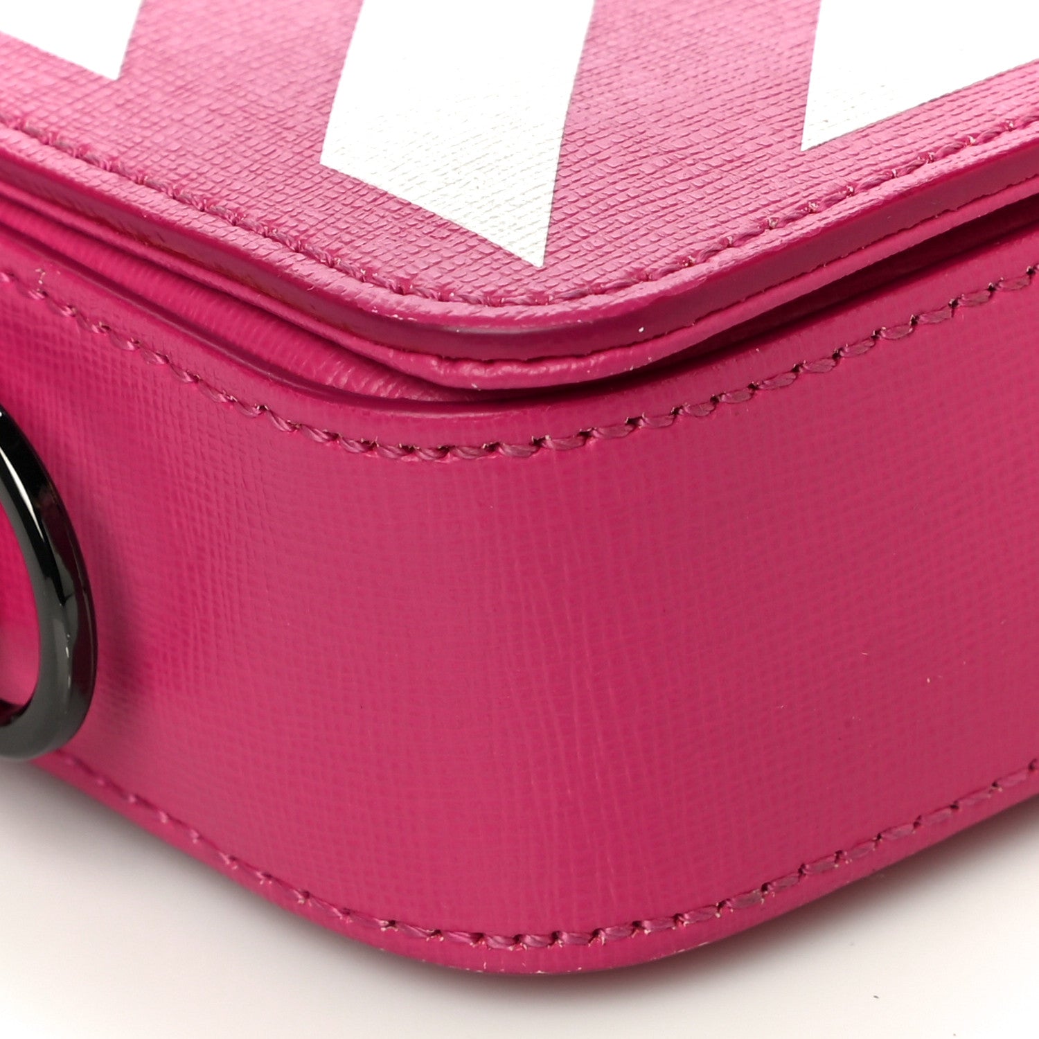 Off-White Saffiano Striped Mini Diag Binder Clip Bag Pink White 12 of 20