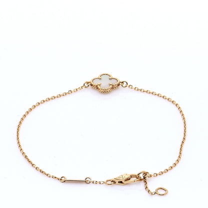 Van Cleef & Arpels 18K Yellow Gold Mother of Pearl Sweet Alhambra Bracelet 3 of 9