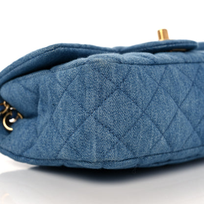 Chanel Denim Quilted Mini Pearl Crush Rectangular Flap Blue 5 of 10