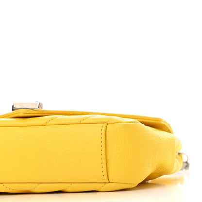 Saint Laurent Calfskin Matelasse Chevron Monogram Classic Baby Chain Bag Jaune 10 of 12