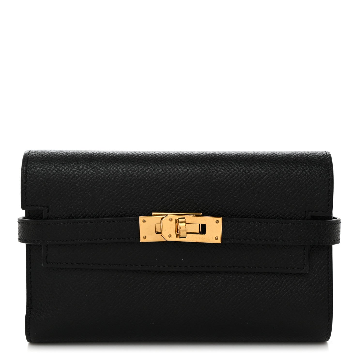 Hermes Epsom Medium Kelly Wallet Black 1 of 9
