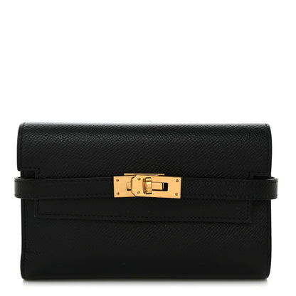 Hermes Epsom Medium Kelly Wallet Black 1 of 9