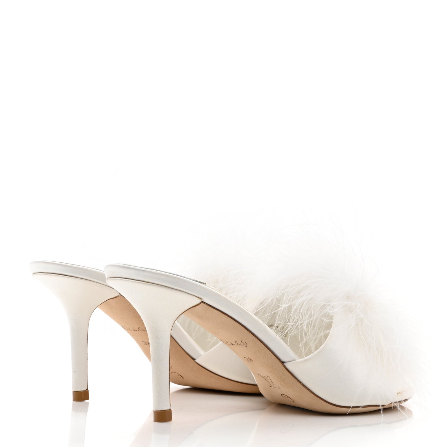 Marabou Crystal LV Marilyn Mule 38 White
