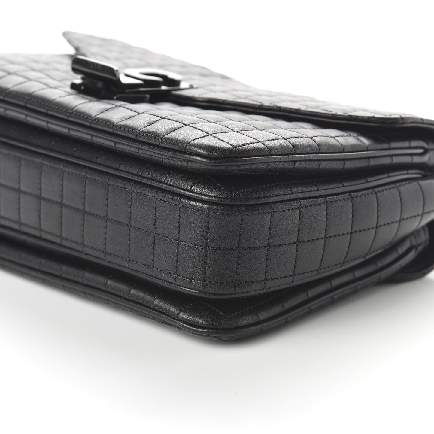 Calfskin Quilted Medium C Bag Black