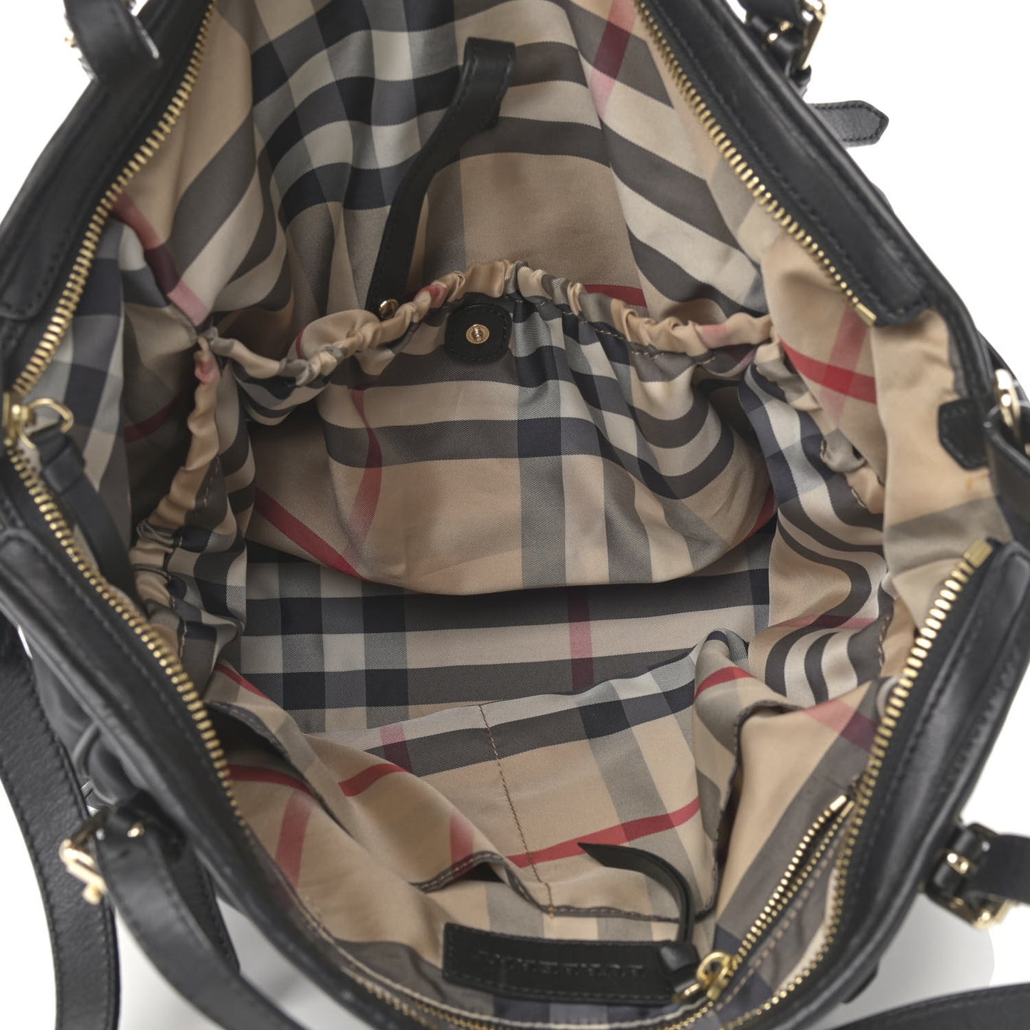 Nylon House Check Diaper Tote Black