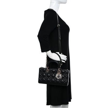 Christian Dior Lambskin Cannage Medium Lady D-Joy Black 2 of 11