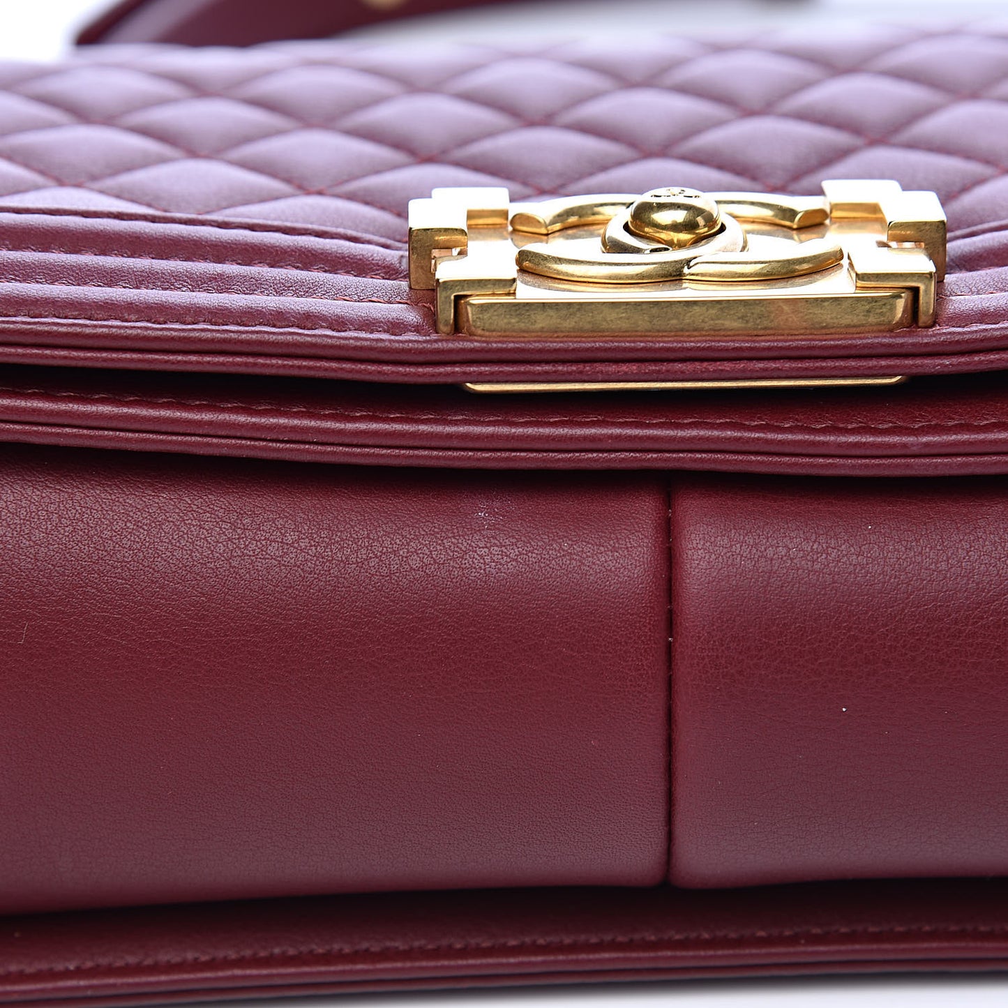 Calfskin Quilted Medium Boy Flap Burgundy