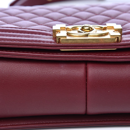 Chanel Calfskin Quilted Medium Boy Flap Burgundy 8 of 19