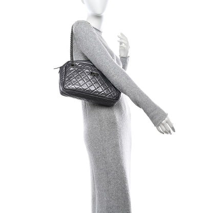 Chanel Metallic Aged Calfskin Quilted Medium Reissue Camera Case Dark Silver 2 of 10