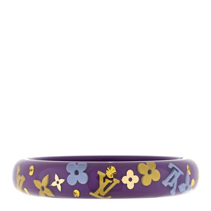 Louis Vuitton Resin Swarovski Large Inclusion Bracelet GM Purple 1 of 4