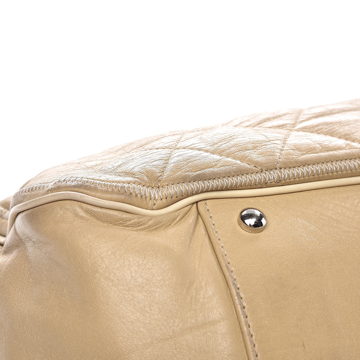 Chanel Lambskin Quilted Large East West Accordion Flap Beige 11 of 14