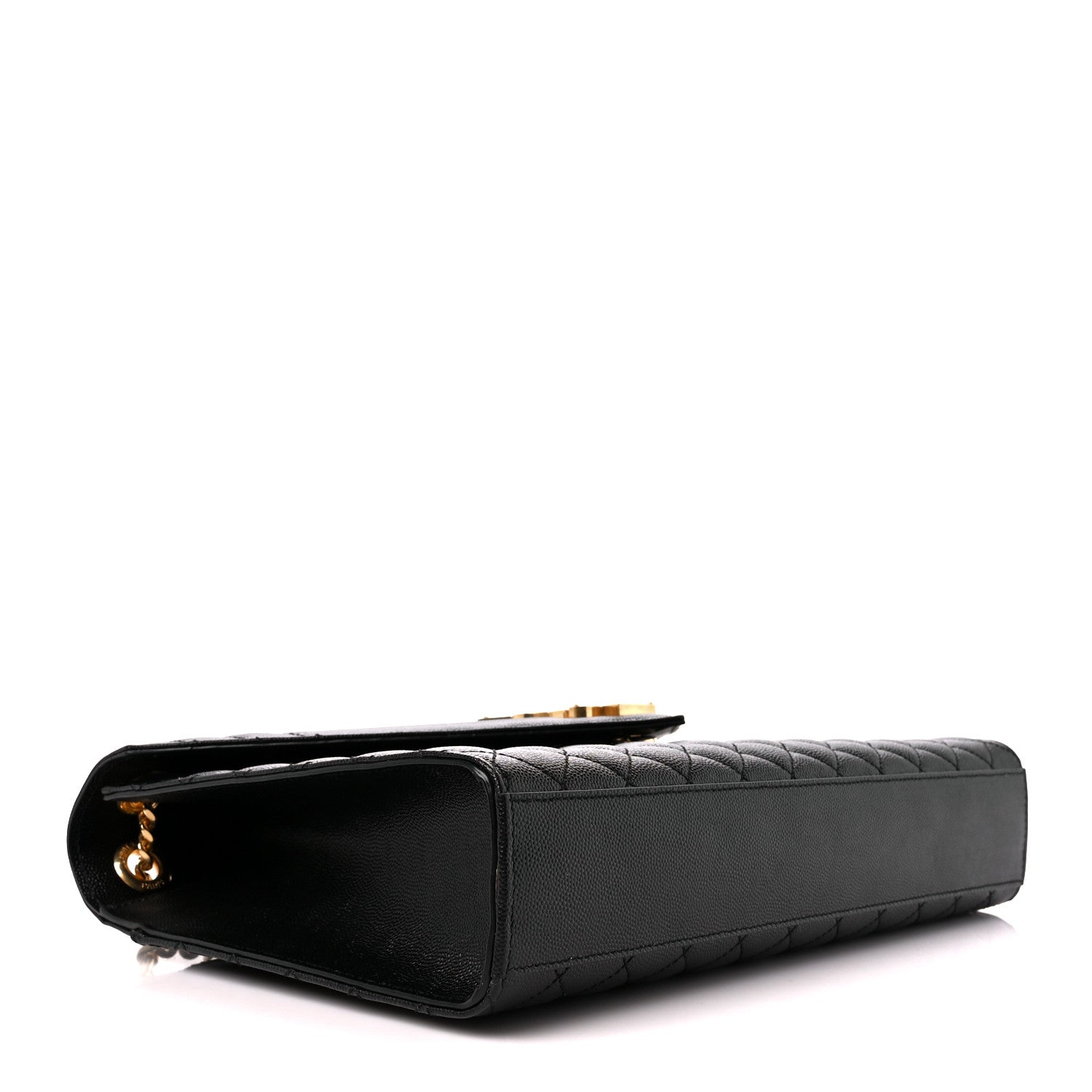 Saint Laurent Grain De Poudre Textured Mixed Matelasse Large Triquilt Monogram Satchel Black 4 of 12