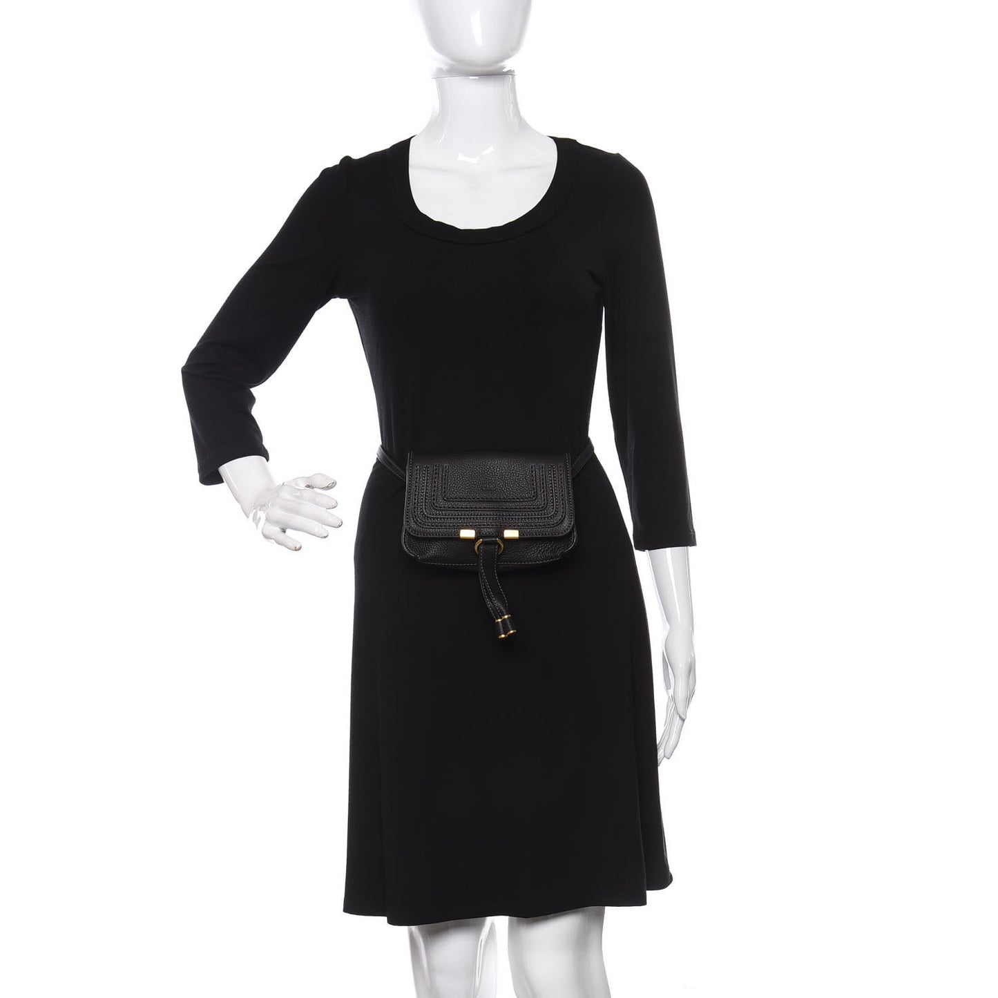Calfskin Marcie Convertible Belt Bag Black