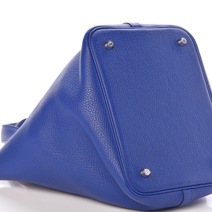 Hermes Taurillon Clemence Picotin Lock 22 MM Bleu Electrique 8 of 9