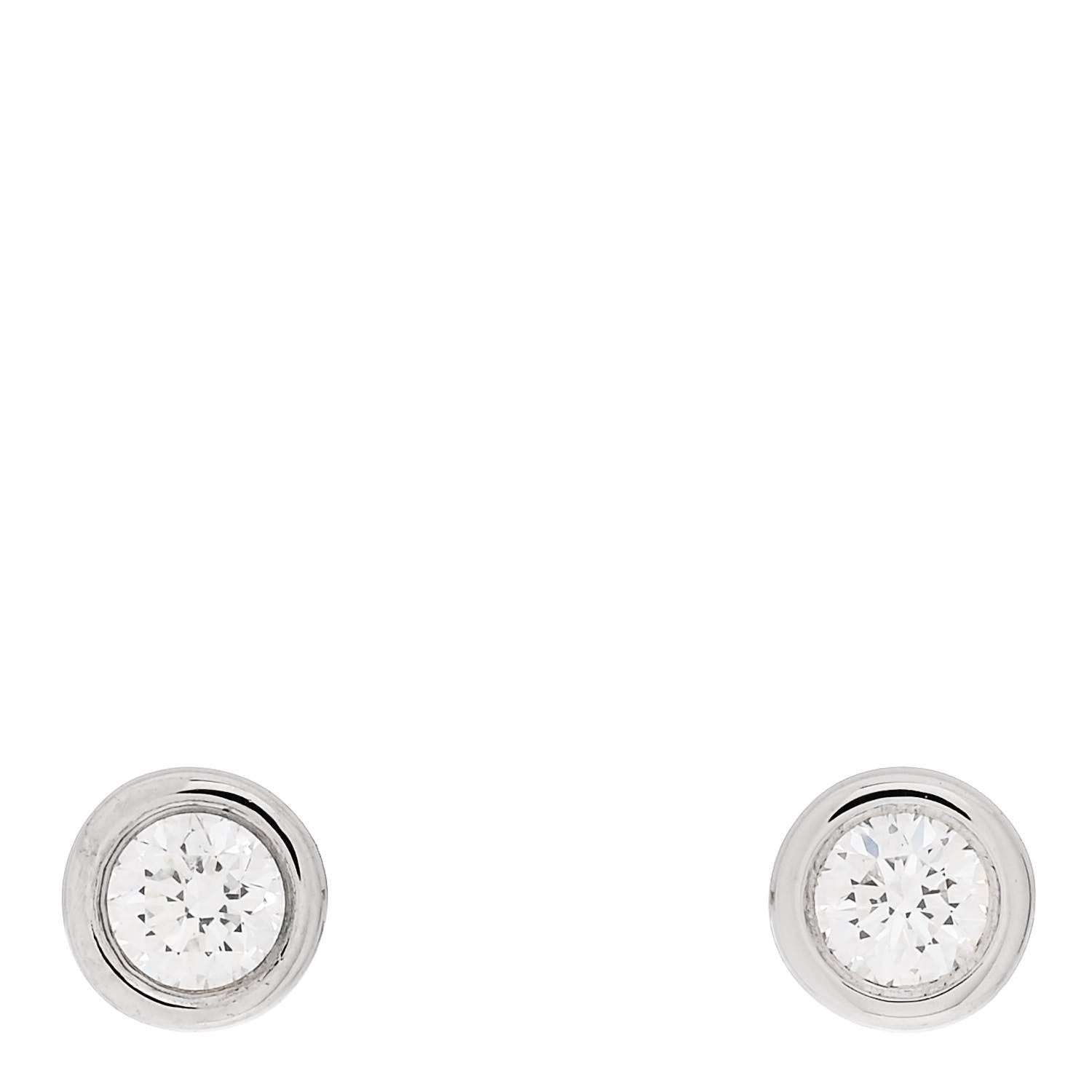 Tiffany Platinum Diamond .20ctw Elsa Peretti Diamonds By The Yard Earrings 1 of 4