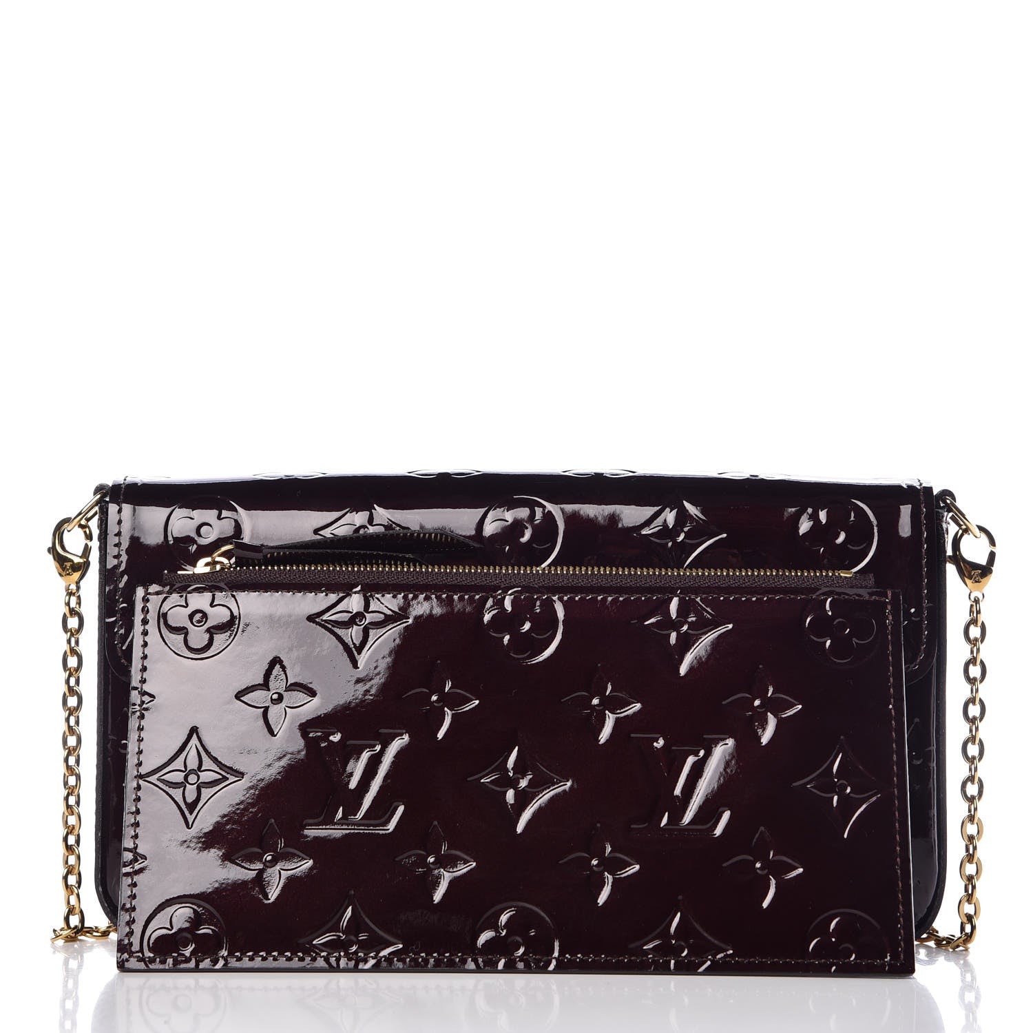 Louis Vuitton Vernis Pochette Felicie Chain Wallet Amarante 5 of 11