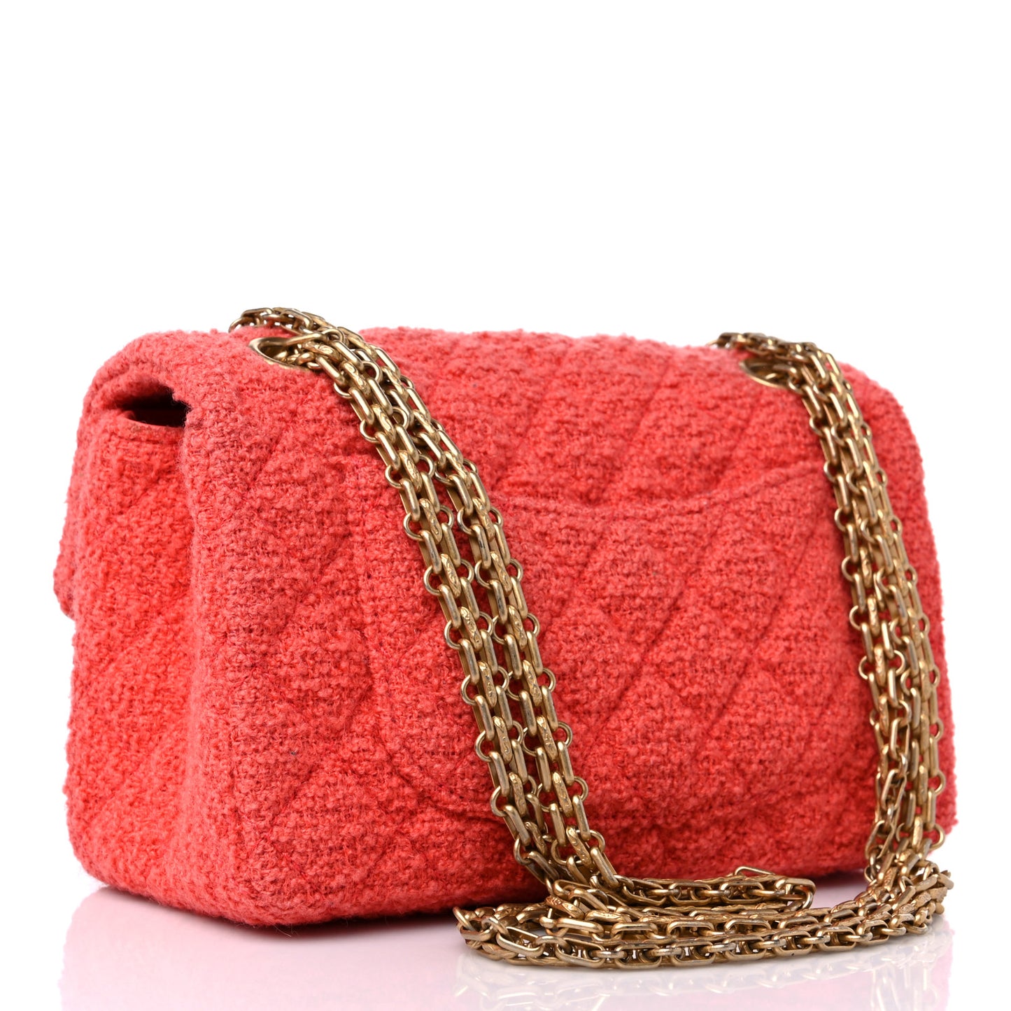 Tweed Quilted 2.55 Reissue Mini Flap Coral