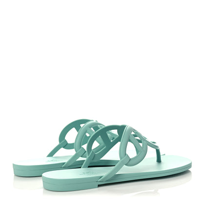 Hermes Rubber Womens Egerie Sandals 39 Vert Embrun 4 of 9