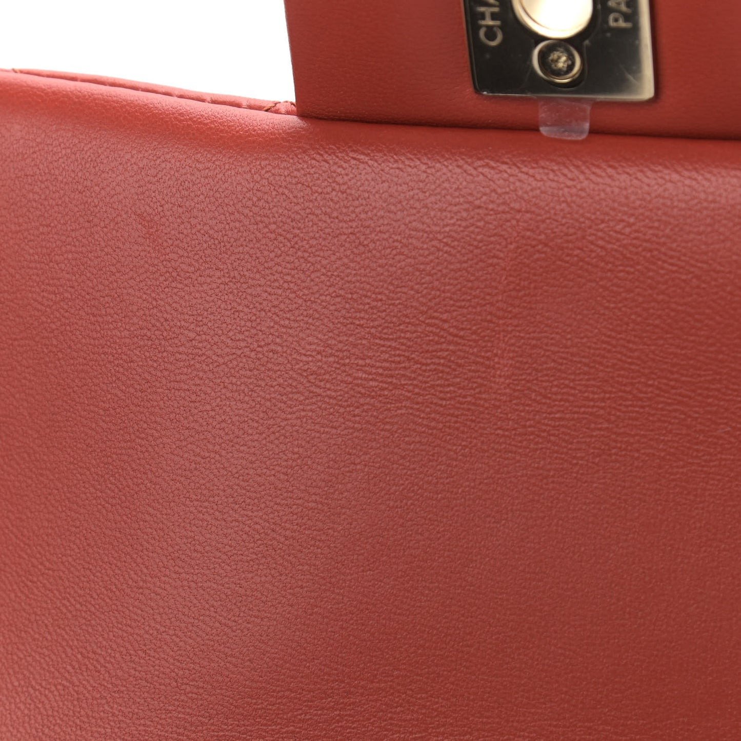 Lambskin Quilted Mini Rectangular Flap Brown