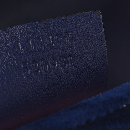 Gucci Velvet Matelasse Small GG Marmont Shoulder Bag Cobalt Blue 6 of 10