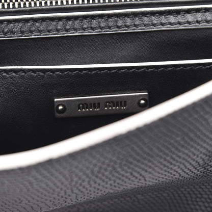 Miu Miu Embossed Lizard Calfskin Crystal Embellished Saint Lucertola Shoulder Bag Black 7 of 14